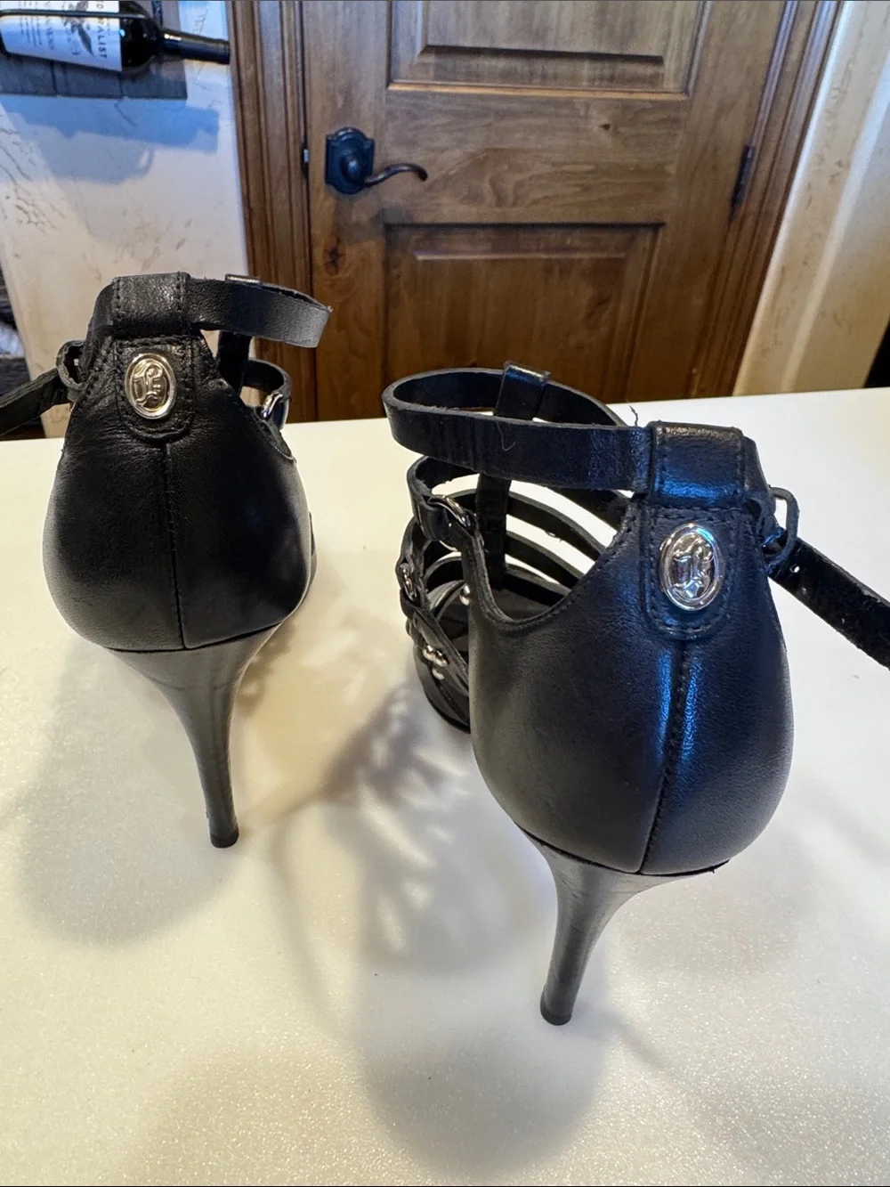 Gladiator Ivanka Trump Black Multi-Strap Heels